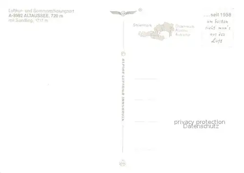 AK / Ansichtskarte Altaussee Fliegeraufnahme mit Sandling Altaussee