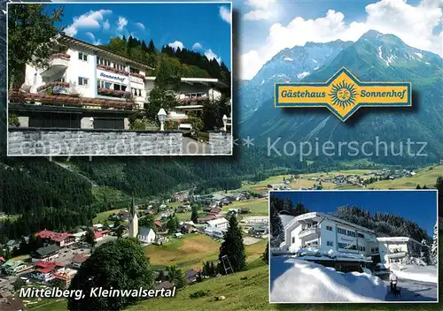 AK / Ansichtskarte Mittelberg_Kleinwalsertal Gaestehaus Sonnenhof Panorama Mittelberg_Kleinwalsertal