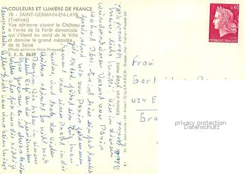 AK / Ansichtskarte Saint Germain en Laye Vue aerienne situant le Chateau  Saint Germain en Laye