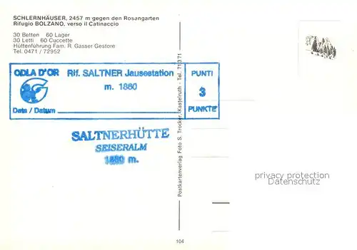 AK / Ansichtskarte Schlernhaeuser mit Rosengarten Schlernhaeuser