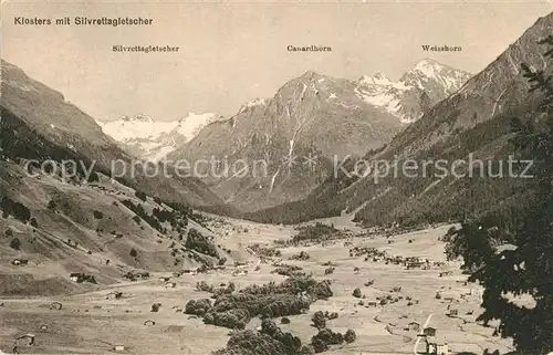 AK / Ansichtskarte Klosters_GR Silvrettagletscher Canardhorn Weisshorn Klosters_GR