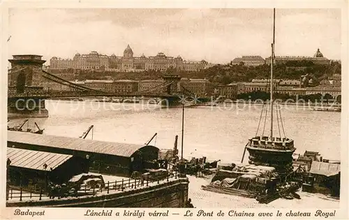 AK / Ansichtskarte Budapest Pont de Chaines chateau Royal Budapest