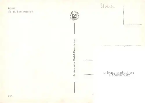 AK / Ansichtskarte Roma_Rom Via dei Fori Imperiali Roma_Rom