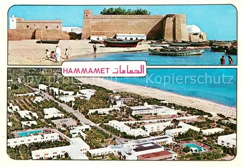 AK / Ansichtskarte Hammamet Strand Festung Fliegeraufnahme Hammamet