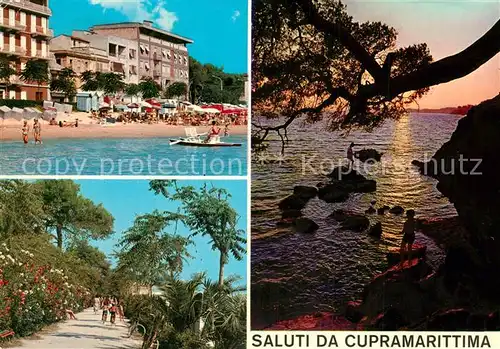 AK / Ansichtskarte Cupramarittima Strand Promenade Abendsonne am Meer Cupramarittima