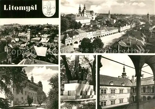 AK / Ansichtskarte Litomysl Celkovy pohled Gottwaldovo namesti Zamek Pomnik Arkad zamku do nadvori Litomysl