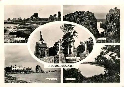 AK / Ansichtskarte Plougrescant Route du Gouffre Plage de Pois Hir Chapelle Castel Meur Baie de l Enfer Plougrescant