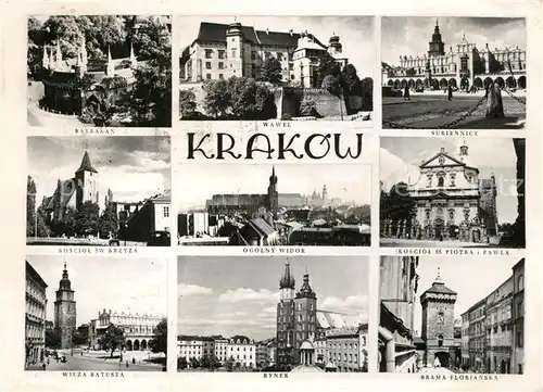 AK / Ansichtskarte Krakow_Krakau Sehenswuerdigkeiten der Stadt Krakow Krakau