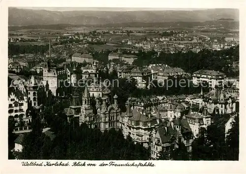 AK / Ansichtskarte Karlsbad_Eger Panorama Blick von der Freundschaftshoehe Karlsbad_Eger