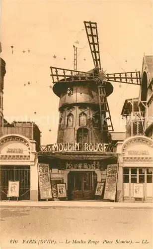 AK / Ansichtskarte Paris Moulin Rouge Place Blanche Paris