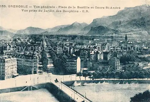 AK / Ansichtskarte Grenoble Panorama Place de la Bastille Cours Saint Andre Grenoble