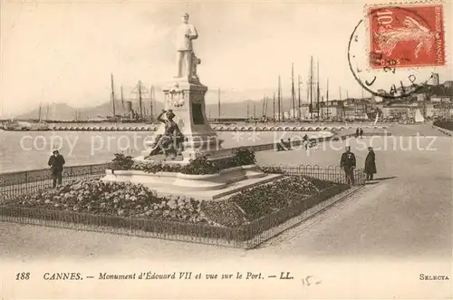 AK / Ansichtskarte Cannes_Alpes Maritimes Monument d Edouard VII Port Cannes Alpes Maritimes