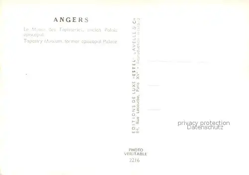 AK / Ansichtskarte Angers Musee des Tapisseries Palais episcopal Angers