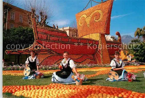 AK / Ansichtskarte Menton_Alpes_Maritimes Fetes du Citron Groupe Folkorique la Mentonnaise Menton_Alpes_Maritimes