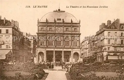 AK / Ansichtskarte Le_Havre Le Theatre et les nouveaux jardins Le_Havre