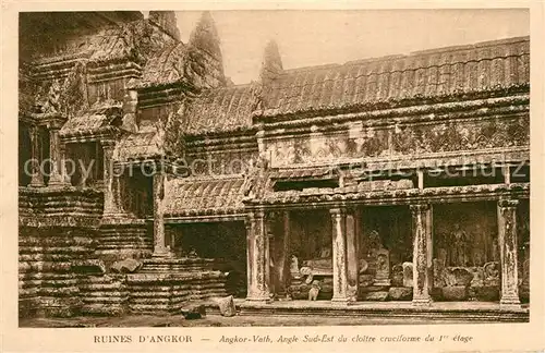Angkor_Kambodscha Ruines Angkor Vath angle sud est du cloitre 