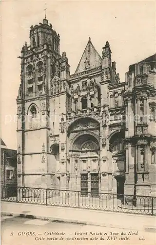 Gisors_Eure Cathedrale Grand Portail et Tour du Nord Gisors Eure