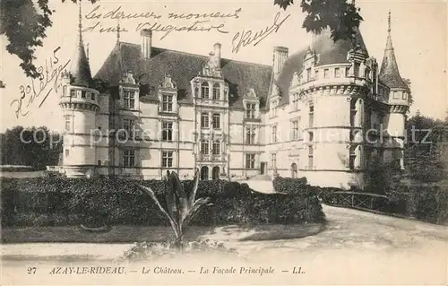 Azay le Rideau Chateau facade principale Azay le Rideau