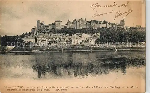 Chinon_Indre_et_Loire Ruines des Chateaux du Coudray et du Milieu Quartier Saint Maurice et la Vienne Chinon_Indre_et_Loire