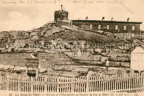 Puy de Dome Ruines du Temple de Mercure Observatoire au Sommet Puy de Dome