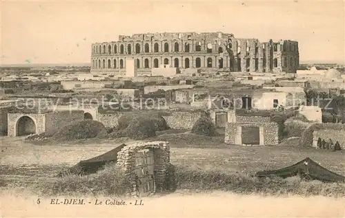 El Djem Le Colisee Ruines Antike Staette El Djem