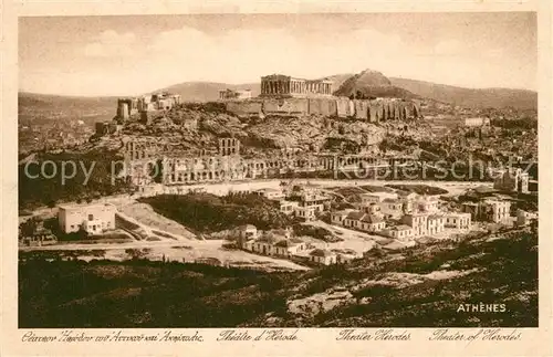 Athenes_Athen Stadtpanorama Akropolis Amphitheater Herodes Antike Staetten Athenes Athen