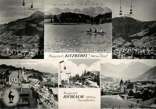 Kitzbuehel_Tirol Gesamtansicht mit Alpenpanorama Schwarzsee Bergbahnen Wilder Kaiser Kaisergebirge Kitzbuehel Tirol