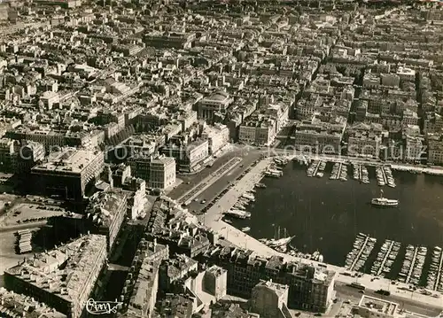 Marseille_Bouches du Rhone Vieux Port Quai des Beges Rue de la Repubique vue aerienne Marseille