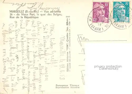 Marseille_Bouches du Rhone Vieux Port Quai des Beges Rue de la Repubique vue aerienne Marseille