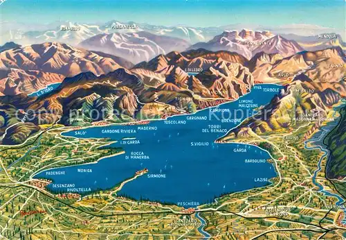 Gardasee Panoramakarte Gardasee