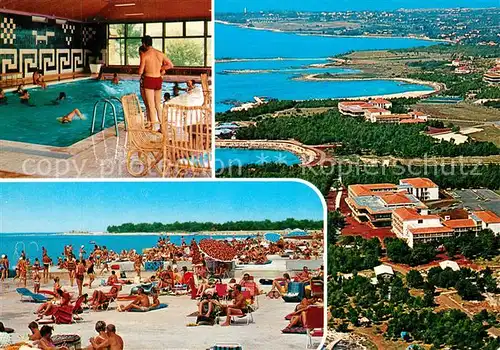 Umag_Umago_Istrien Hotel Koral Strand Fliegeraufnahme Schwimmhalle Umag_Umago_Istrien