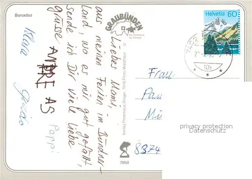 Bonaduz Fliegeraufnahme Bonaduz