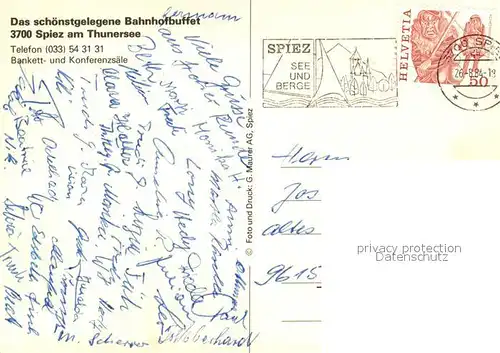 Spiez_Thunersee_BE Bahnhofbuffet Bankett und Konferenzsaele Spiez_Thunersee_BE