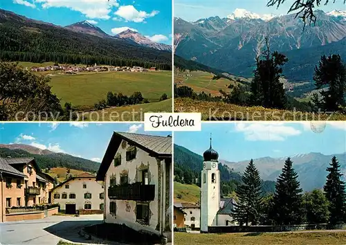 Fuldera Panorama Dorfplatz Hotel Sternen Kirche Fuldera