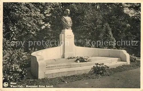 AK / Ansichtskarte Mons_Belgien Waux Hall Monument Reine Astrid Mons Belgien