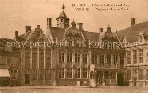 AK / Ansichtskarte Furnes Hotel de Ville et Grand Place Furnes