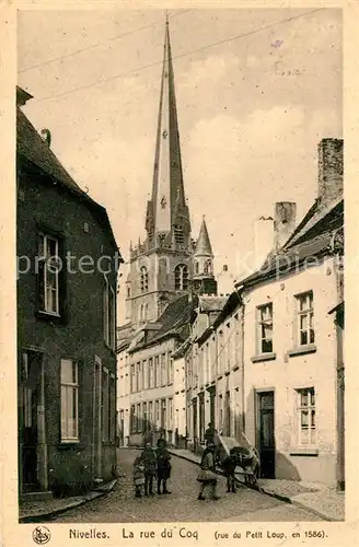 AK / Ansichtskarte Nivelles La rue du Coq Eglise Nivelles