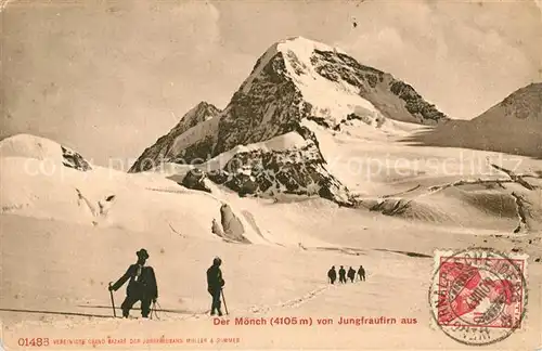 AK / Ansichtskarte Wengen_BE Moench Blick vom Jungfraufirn Wengen_BE