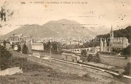 AK / Ansichtskarte Lourdes_Hautes_Pyrenees Basilique Chateau Pic du Jer Lourdes_Hautes_Pyrenees