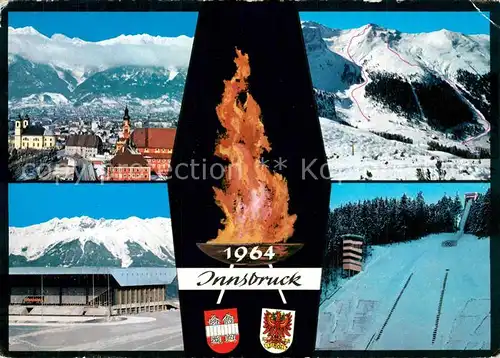 AK / Ansichtskarte Olympia IX. Olympische Winterspiele Innsbruck Axamer Lizum Olympia Eisstadion Sprungschanze 