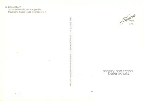 AK / Ansichtskarte Russische_Kirche_Kapelle Darmstadt Hochzeitsturm 