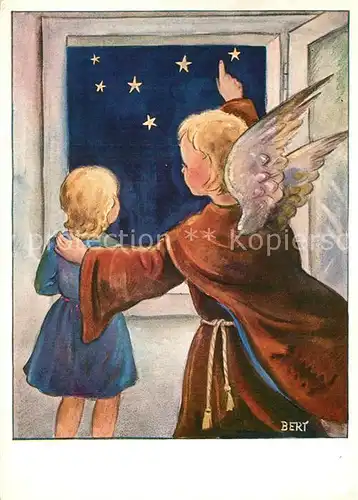 AK / Ansichtskarte Engel Kind Sterne K?nstlerkarte Bert 