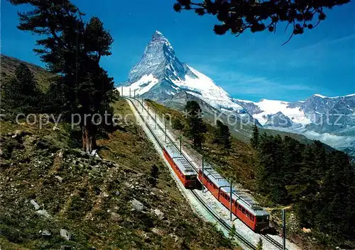 AK / Ansichtskarte Gornergratbahn Riffelalp Zermatt Matterhorn Mont Cervin  Gornergratbahn