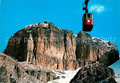 AK / Ansichtskarte Seilbahn Funivia Sass Pordoi Gruppo Sella Seilbahn