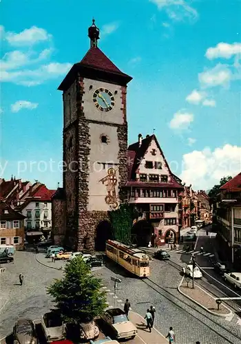 AK / Ansichtskarte Strassenbahn Freiburg im Breisgau Schwabentor  
