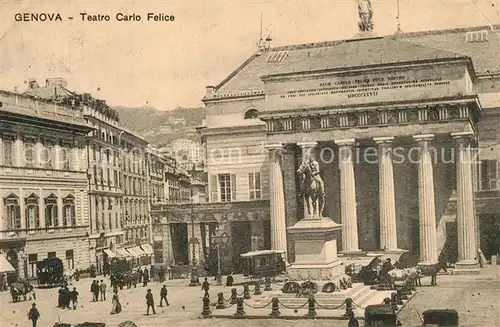 AK / Ansichtskarte Genova_Genua_Liguria Teatro Carlo Felice Monumento Genova_Genua_Liguria