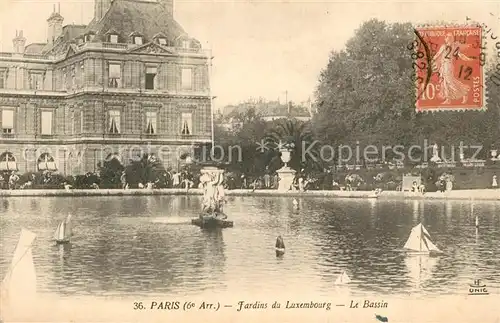AK / Ansichtskarte Paris Jardins du Luxembourg le bassin Paris