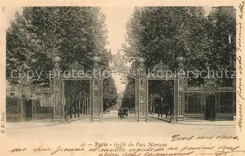 AK / Ansichtskarte Paris Grille du Parc Monceau Paris