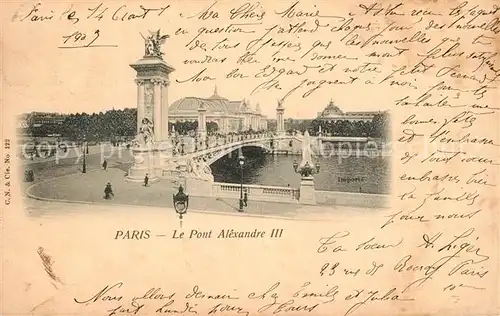 AK / Ansichtskarte Paris Pont Alexandre III Paris