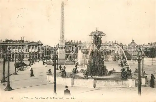 AK / Ansichtskarte Paris Place de la Concorde Fontaine Obelisque Paris